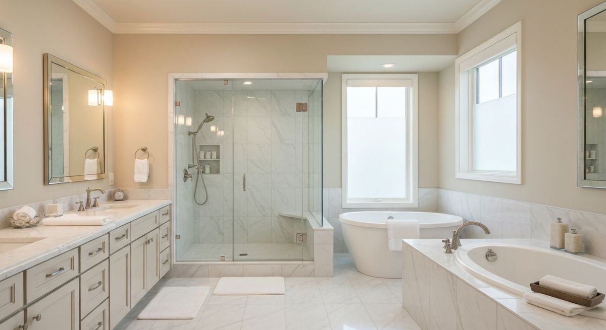 Walk-in tile shower