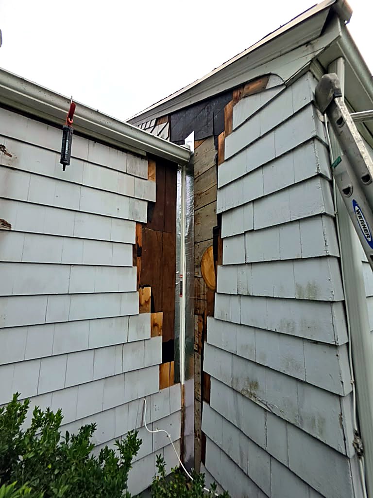 During: rotted wood removed from the wall of a Worcester, MA cape