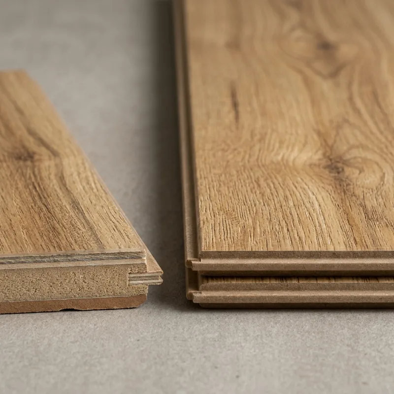 Design idea: close-up of hickory-look laminate planks